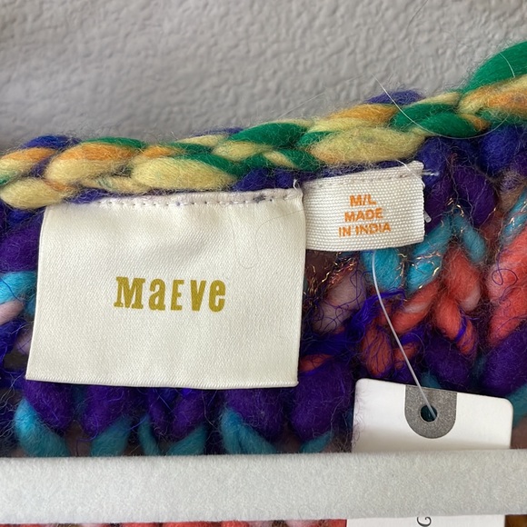 🆕 Anthropologie Maeve Multicolor Hand-knit Cardigan - Picture 8 of 12